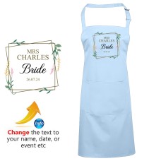 Personalised Mrs Custom Name Wedding Date Newly Bride Printed Adult Unisex Apron 